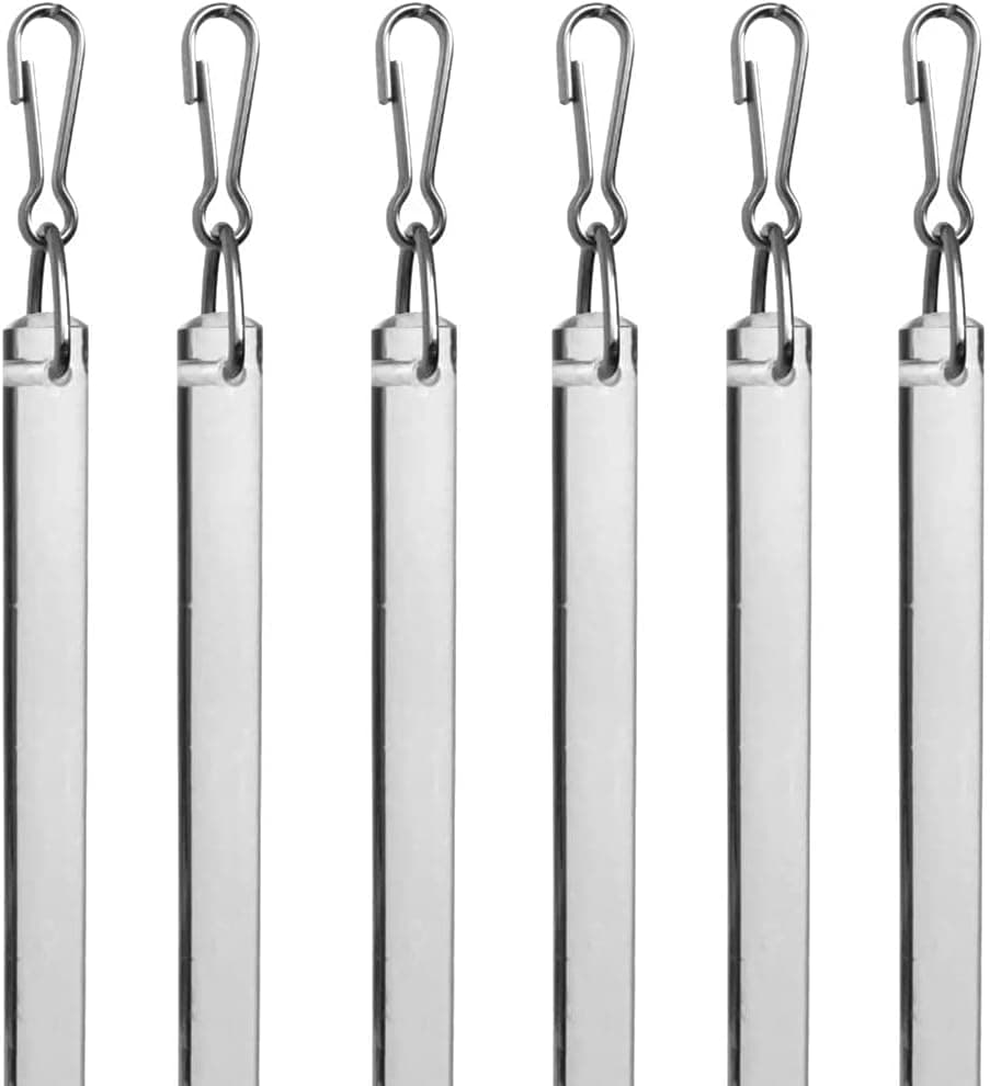 Fabrics and Drapes - 6 pack - 48 Inch (4 foot) - Flexible Clear Acrylic Lucite Drapery Curtain Pull Wands - Free Priority Shipping - For Easy Open and Close of Window Treatments #0288