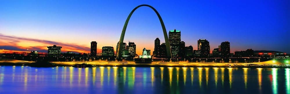 Panoramic Wall Decals - St Louis Skyline 2 (4 Foot Wide Removable Graphic)