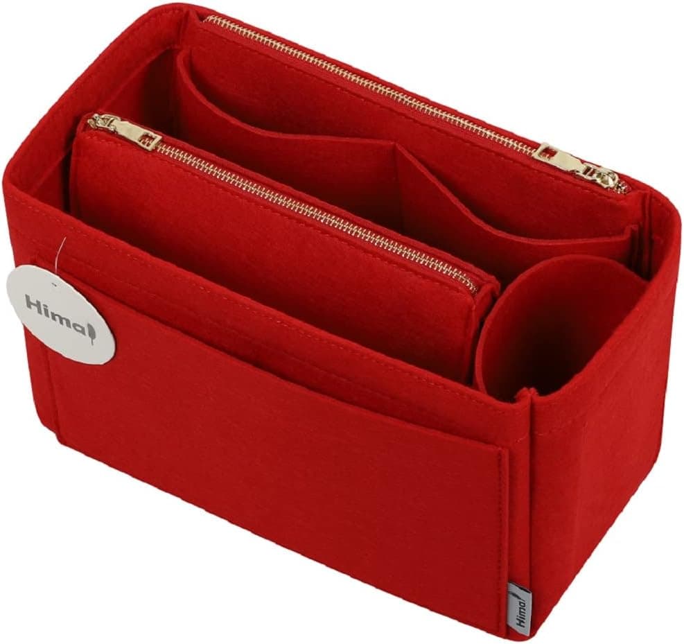 Purse Organizer Insert, Handbag Organizer, Bag in Bag Organizer, Perfect for Speedy Neverfull and More, 5 Sizes (Slender Medium, Red)