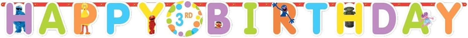 Amscan Sesame Street Jumbo Birthday Add a Number Banner, Multicolor