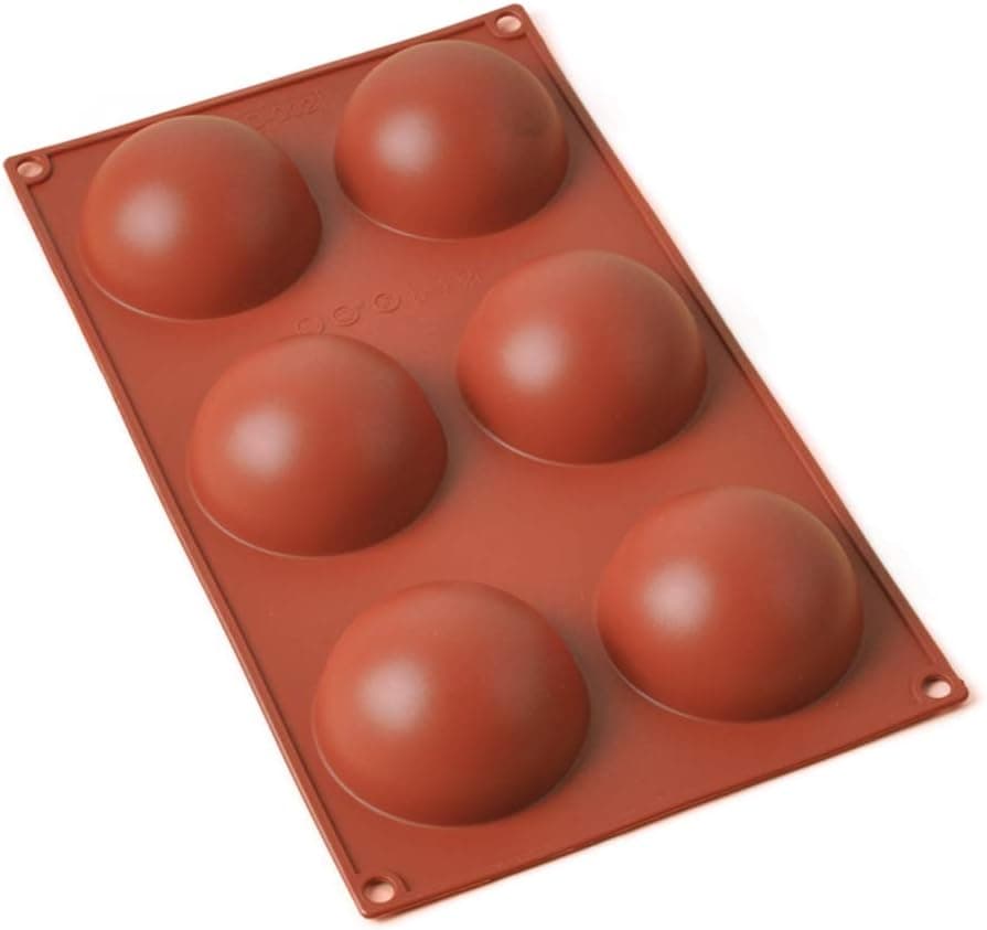 MaQue Large 6 Holes Semi Sphere Silicone Mold, Non-Stick Half Sphere Silicone Molds, 6 Holes Silicone Mold For Chocolate, Cake, Jelly, Pudding, Handmade Soap, Desserts, Dome Mousse (1 Pcs)