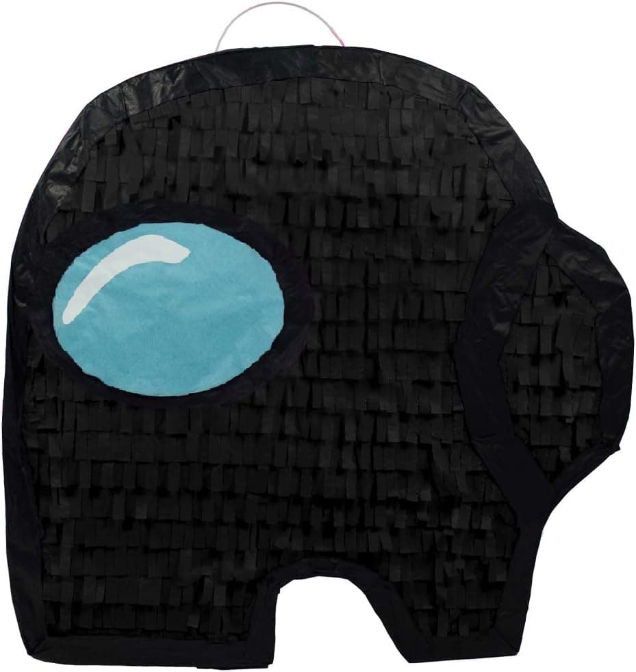 Impostor Gaming Themed Crewmate Mini Pinata Doubles As Classic Party Game Or Decoration Piece for Kids Birthday Parties (Black)