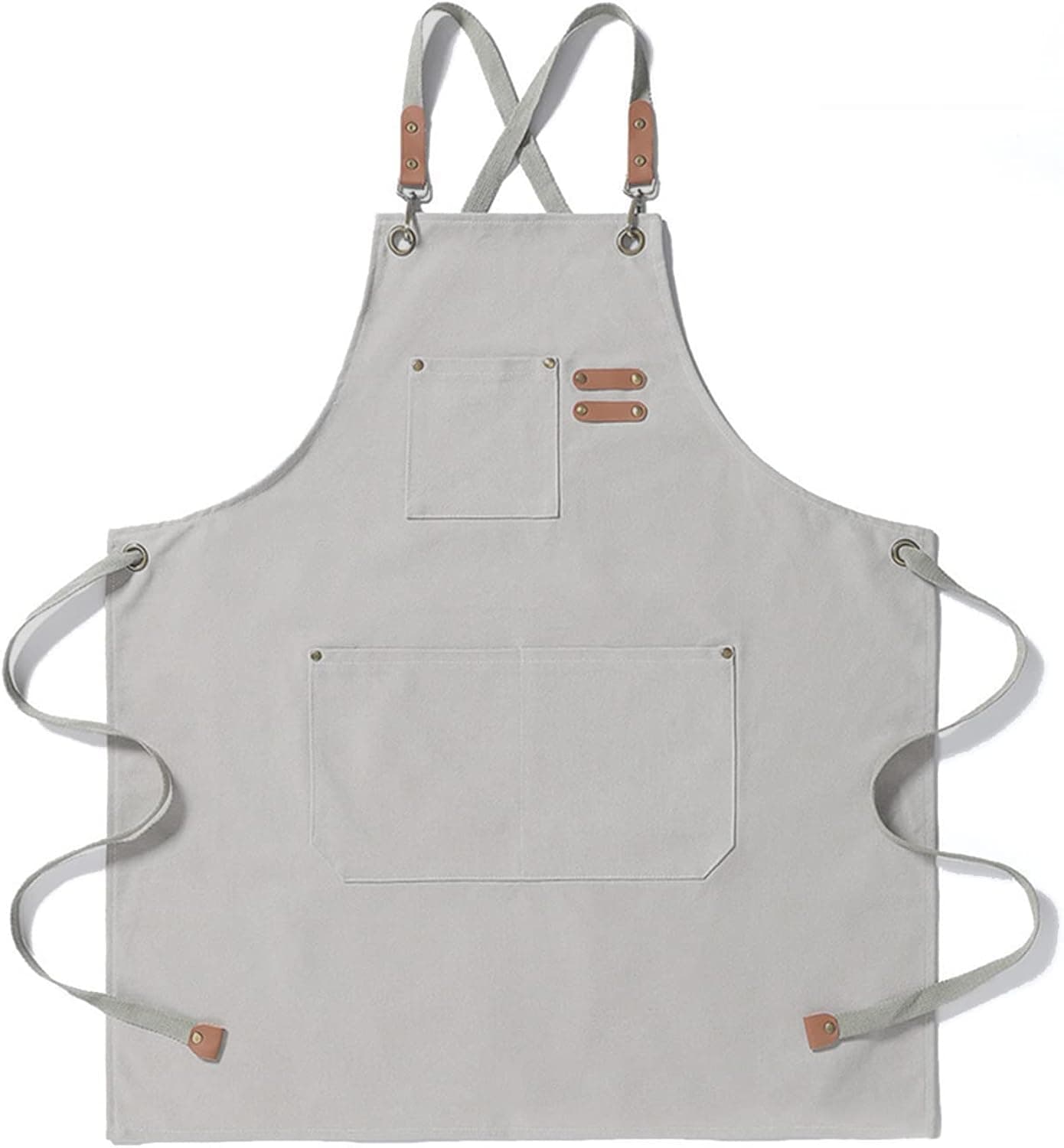 KEEN Adjustable Kitchen Apron - Cotton Canvas Bib Aprons with 3 Pockets Water Oil Stain Resistant Men Women Chef Tool Apron
