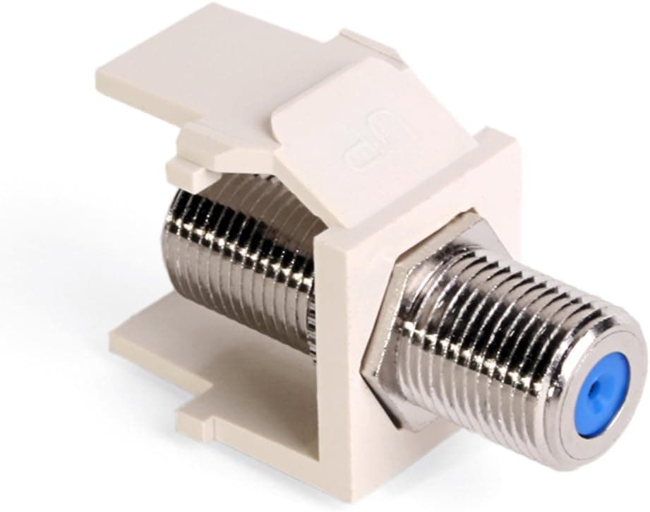 Leviton 41084-FTF QuickPort F-Type Adapter, Nickel-Plated, Light Almond