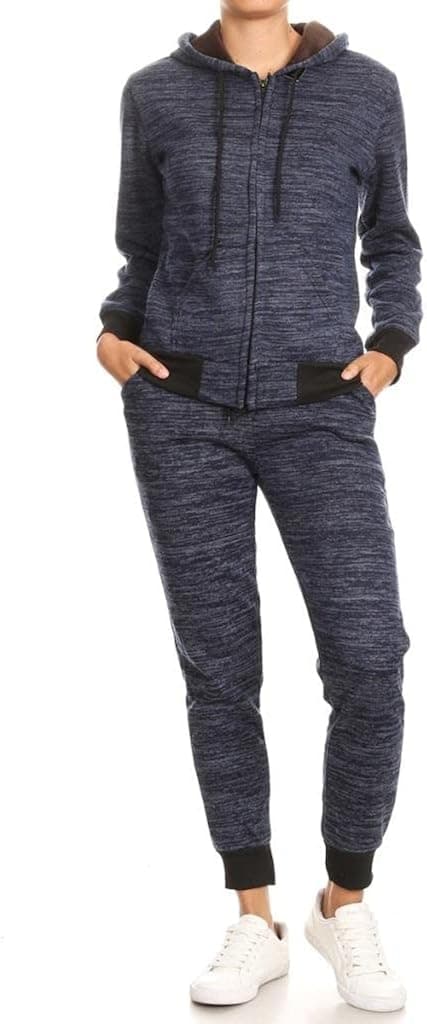 Jvini Women's 2 Piece Tracksuit Set - Plush Fleece Lined Sweat Suit Outfit Full Zip Warm Hoodies & Sweatpants