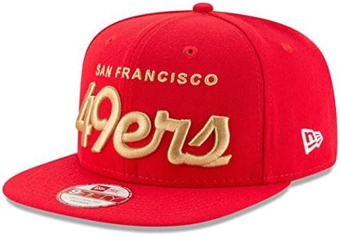 San Francisco 49ers Red Historic Script Snapback Hat / Cap