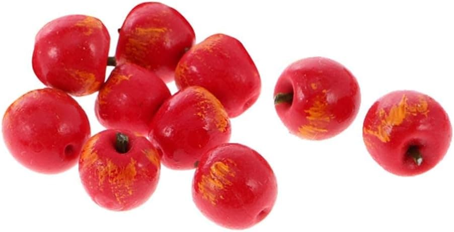 Jili Online 10pcs Mini Fruit Apple Dollhouse Miniature Kitchen Decor Accessory 1/12