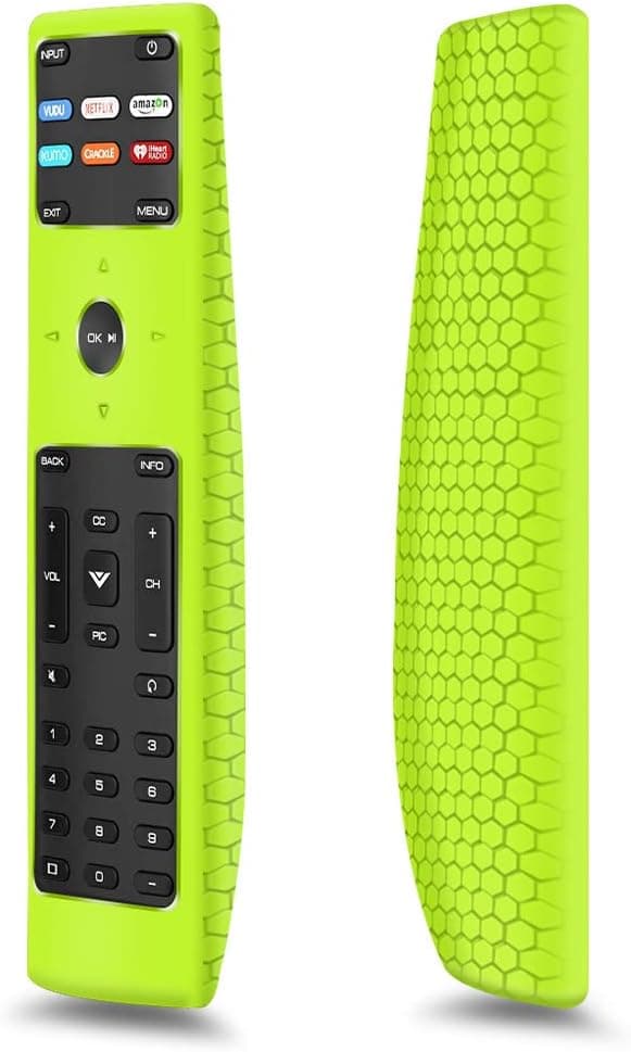 Silicone Case Cover for New XRT136 Remote Control,Remote Case Skin Compatiable for XRT136 Vizio Smart LCD LED TV Remote,Lightweight Anti-Slip Shockproof Proetctive Covers Holder Sleeve - Yellow Green