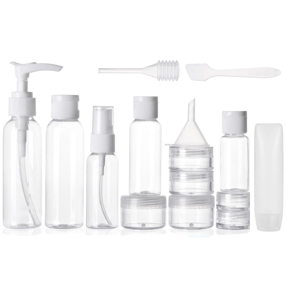 ALINK 16pcs Travel Size Toiletry Bottles Set, TSA Approved Clear Cosmetic Makeup Liquid Containers with Zipper Bag