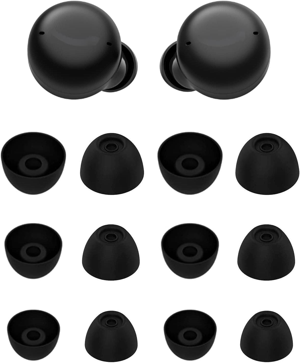 Rqker Eartips Compatible with Echo Buds 2 2nd Gen Earbuds, 6 Pairs S/M/L Sizes Soft Silicone Ear Tips Earbud Covers Eartips Earbuds Tips Compatible with Echo Buds 2, SML, Black 12