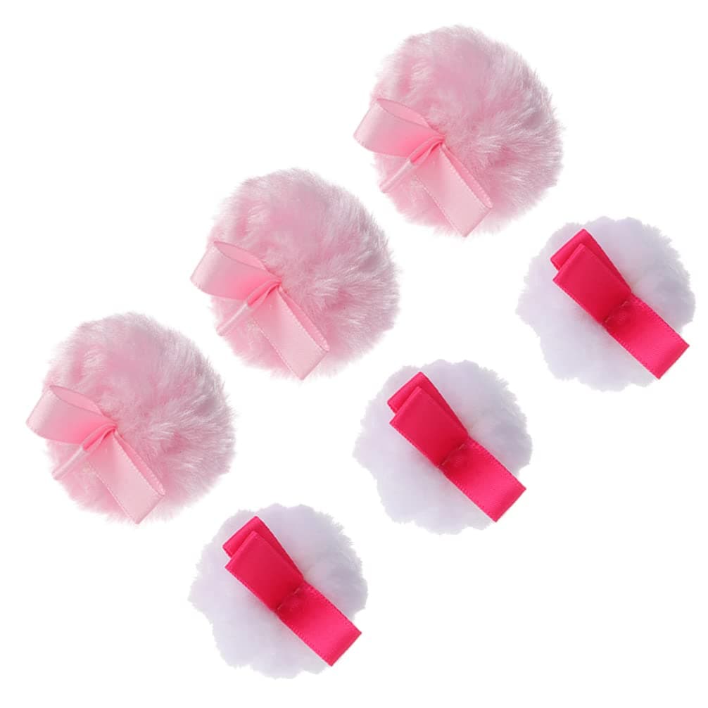 Beavorty Makeup Powder Puffs Fluffy Puffs Round Velour Body Powder Washable Face Powder Blending Sponge Puff for Loose Body Powder Face Powder 6 Pcs Triangle Powder Puff