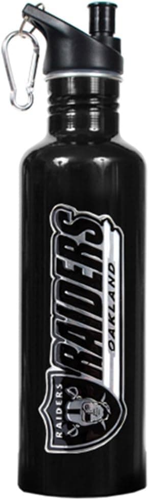 Great American Products NHL Black Stainless Steel Water Bottle Team Name