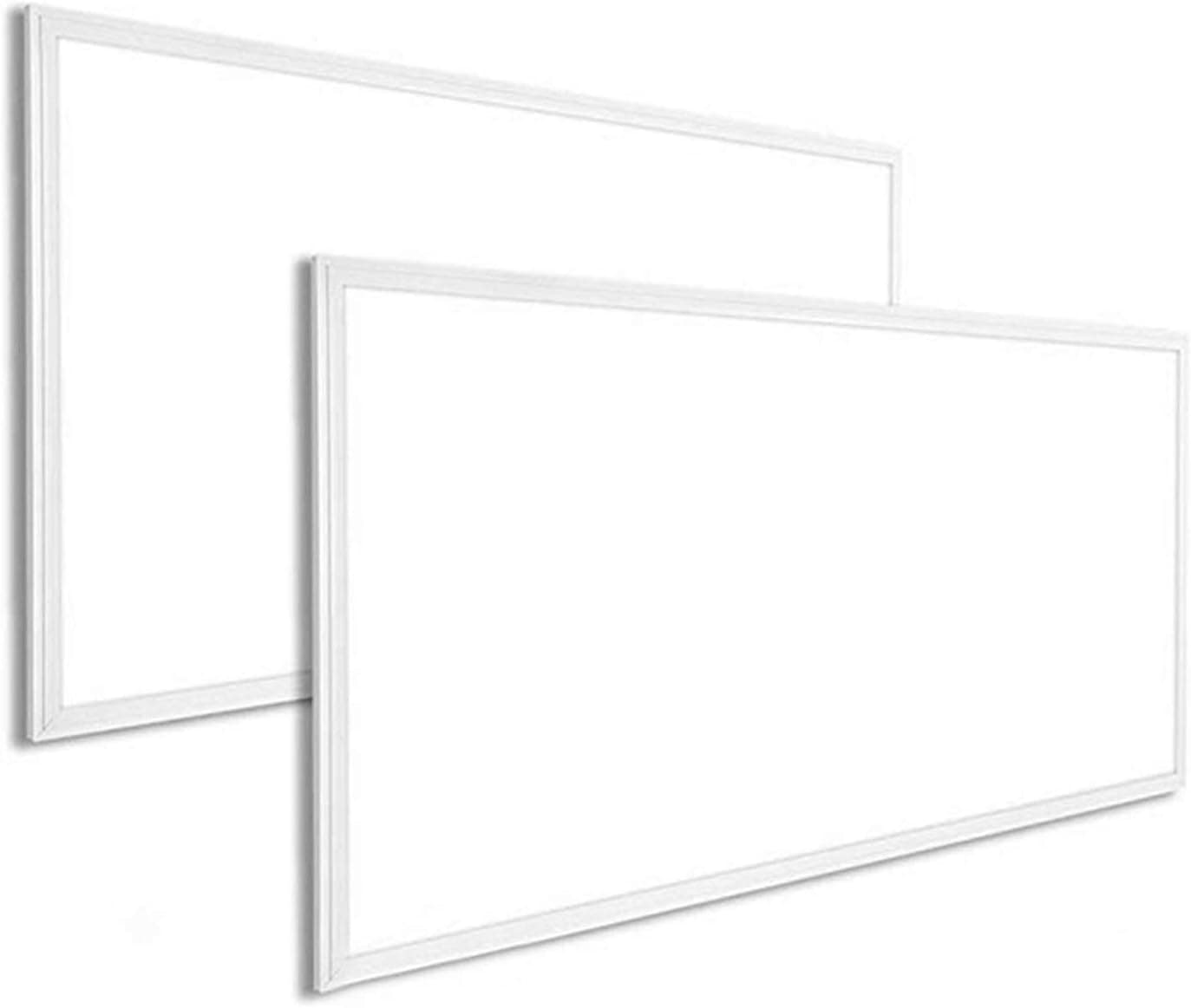 2 Pack LED Panel Light AKT-PL-24-50W 5000 Lumens Dimmable Back-Lit Flat LED Troffer Light Panel Kit 5000K Daylight White Light Fixture UL, DLC, FCC Complied (2x4 Ft)