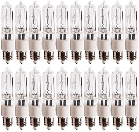 ETOPLIGHTING E11-120V-100W-20P 100W 120V T4 JD Type Halogen Clear E11 Mini-Candelabra Base Light Lamp Bulbs (Pack of 20)