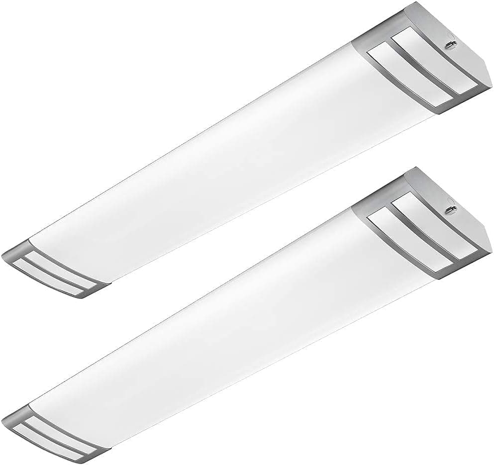 ANTLUX 4ft LED Flush Mount Linear Lights 40W 4500lm Kitchen Light Fixtures, 4000K, 4 Foot led Kitchen Ceiling Light fixtures for Living Room, Laundry, Replace for Fluorescent Version 2 Pack