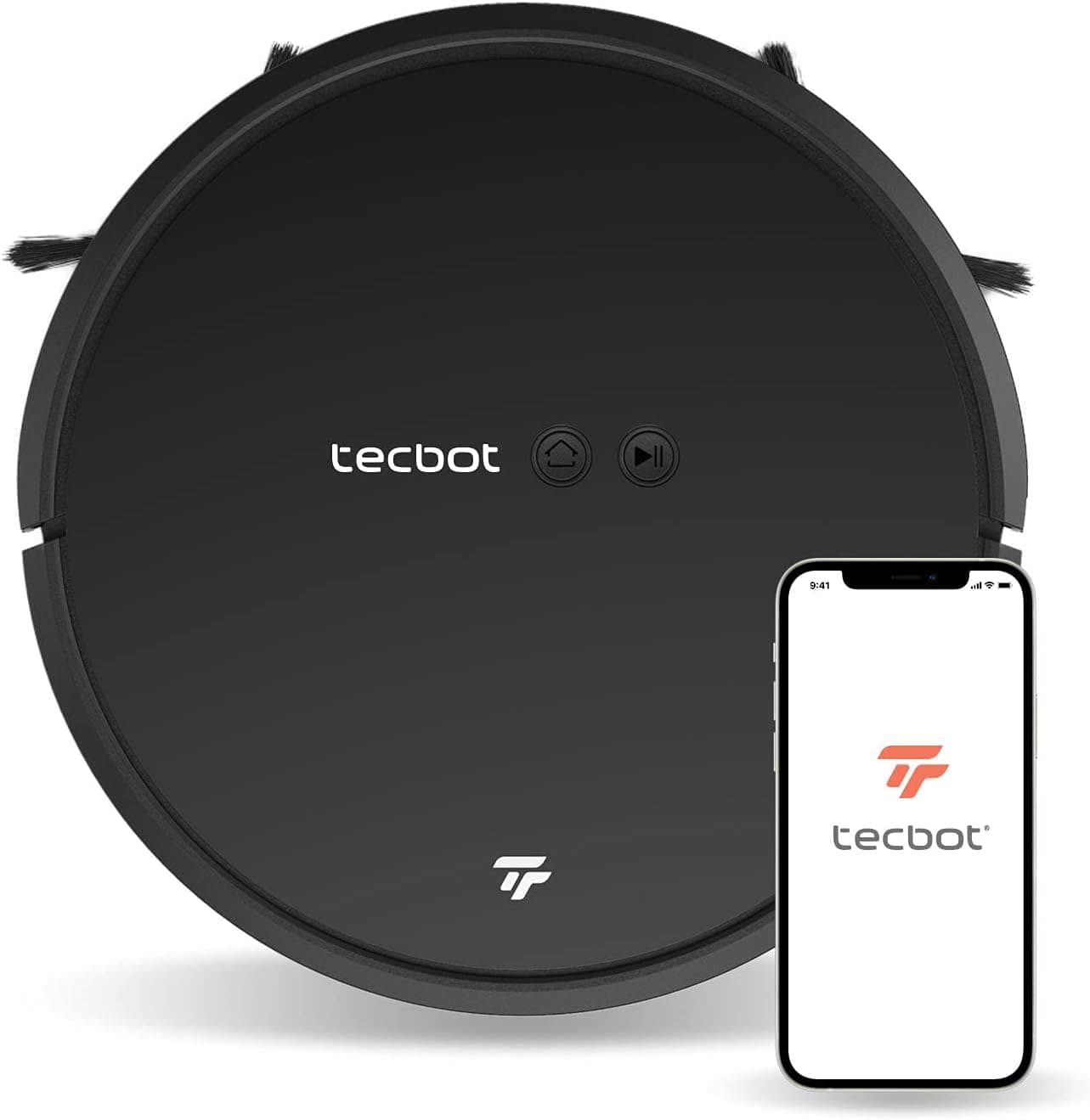 TECBOT Robot Vacuum Cleaner, 2000Pa Strong Suction, WiFi/App/Alexa, Automatic Charging Robotic Vacuum Cleaner, Ultra-Quiet and Efficient Robot Vacuum Cleaner, Suitable for Hard Floors, Carpets