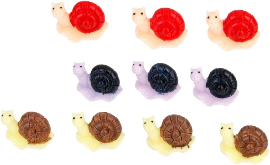 MagiDeal 10Pcs Miniature Dollhouse Bonsai DIY Craft Fairy Garden Glass Vase Snail Decor