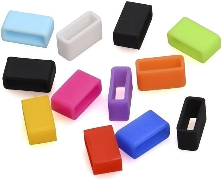 Dingtool Silicone Fastener Ring for Fitbit Charge/Charge HR Wristband Strap Band (12pcs-fitbit charge HR)