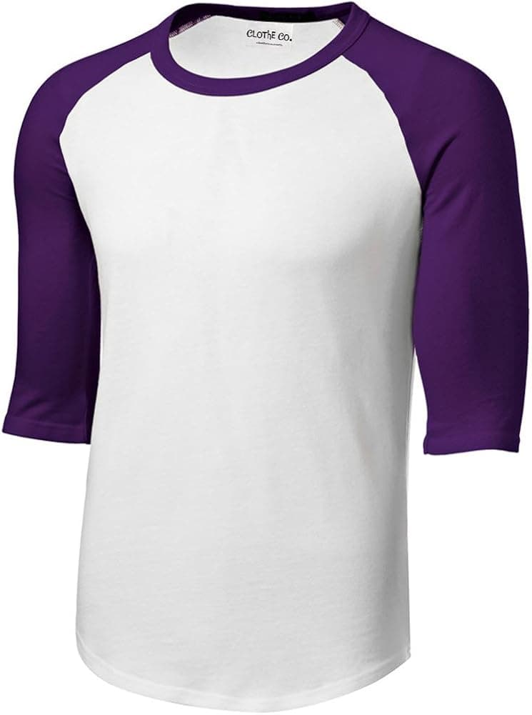 Clothe Co. Men's 3/4 Sleeve 100% Cotton Baseball Jersey T-Shirt