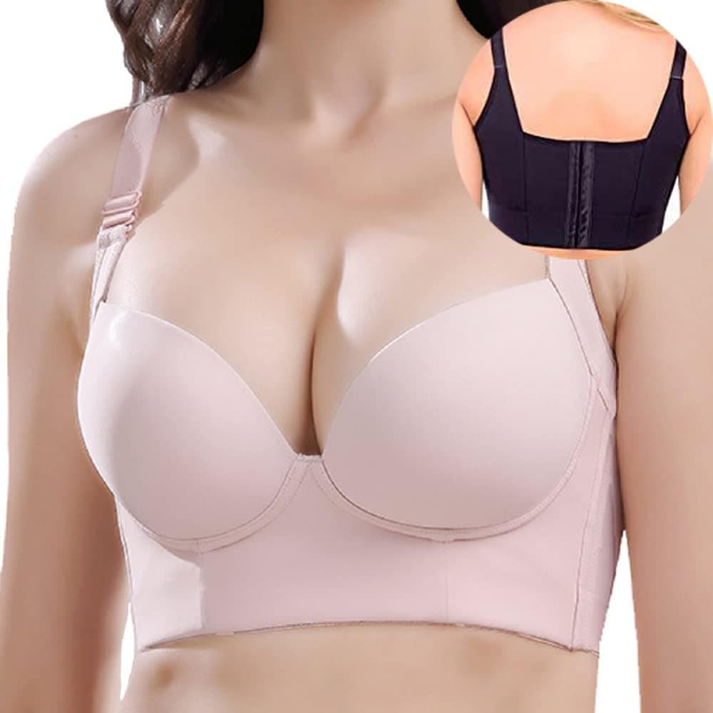 VJQB Chumbo Bra Filifit Sculpting Uplift Bra, Fashion Deep Cup Bra Hides Back Fat Full Back Coverage Bras