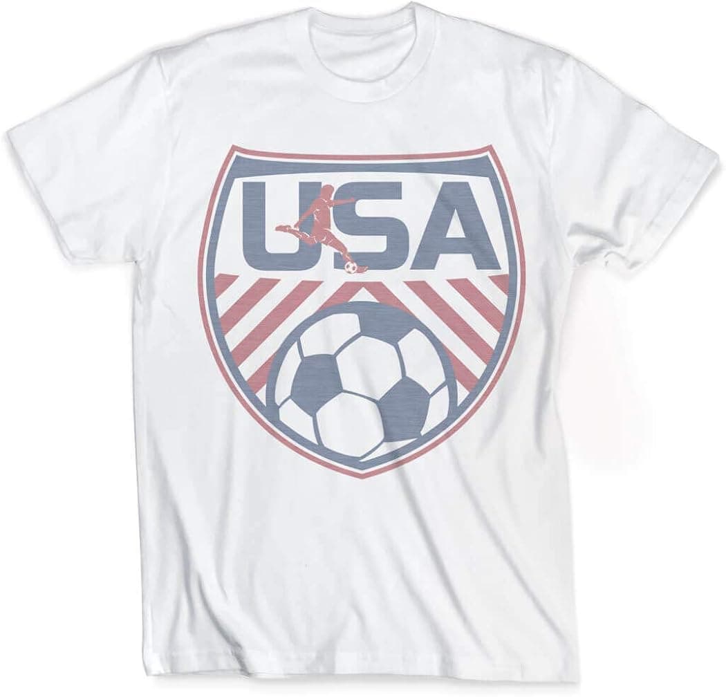 USA Soccer Male Silhouette T-Shirt | Vintage Faded Soccer T-Shirt | Youth and Adult Sizes