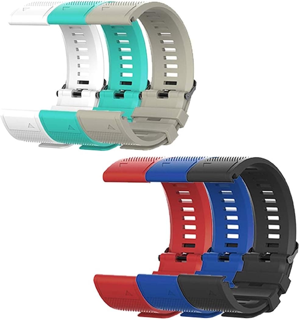TenCloud Band Compatible with Garmin Approach S62 Washable Silicone Straps Sport Wristbands for Approach S62 S60 Golf Smartwatch (Black+Teal+Red+White+Gray+Dark Blue)