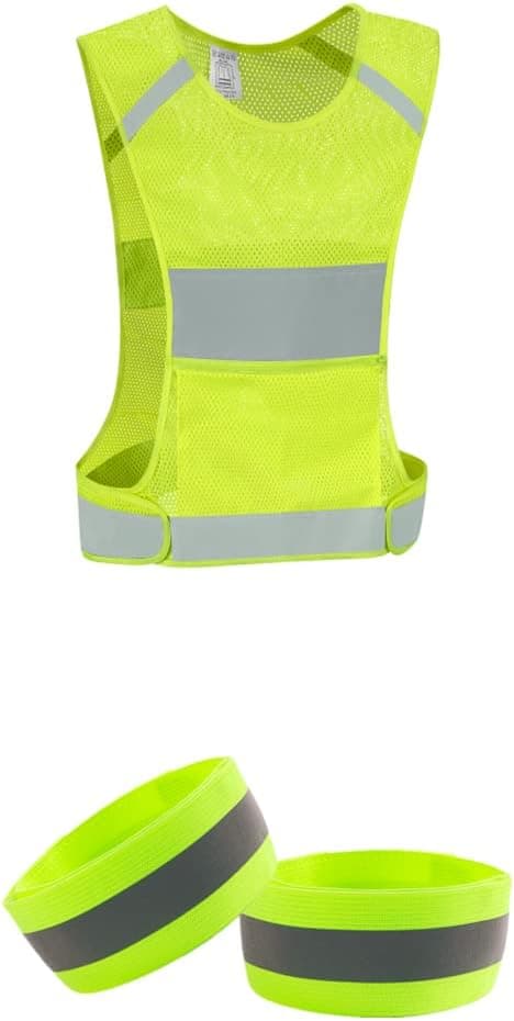 IDOU Reflective Running Gear (Size L) +2 Reflective Bands for Running,Biking,Walking,Women & Men