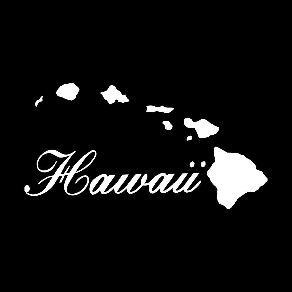 Wild Dingos LLC Hawaiian Islands with Hawaii State Map Symbol Vinyl Decal Sticker White