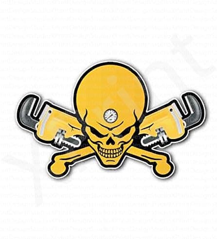 Plumbing Cross Tools Skull Sticker