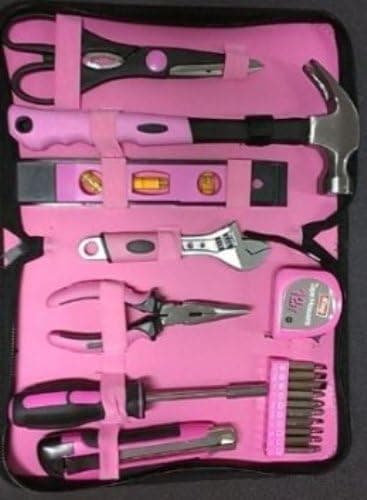 Ladies Pink Home Tool Set with Zip Case