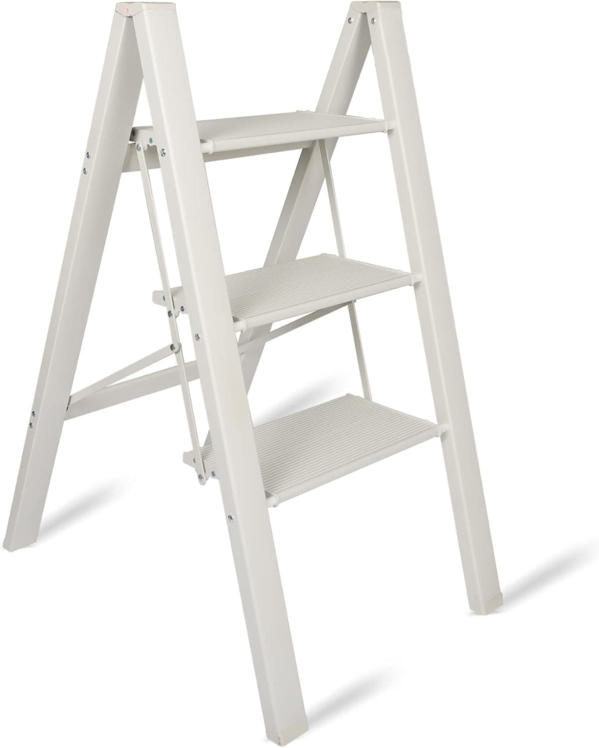 YSMN 3 Step Ladder Folding Step Stool with Anti-Slip Pedal Aluminum Portable Kitchen Ladder Suitable for Household Office 330LBS Capacity