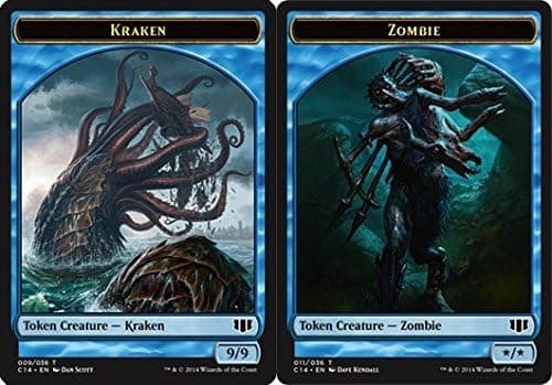 Magic The Gathering - Kraken Token // Zombie Token - Blue - Commander 2014