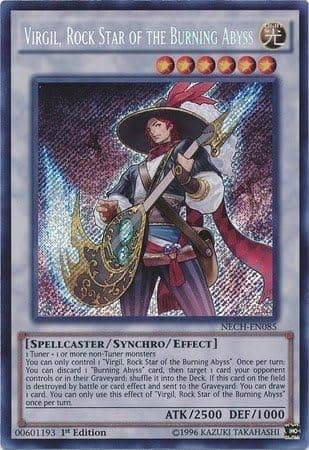 YU-GI-OH! - Virgil, Rock Star of The Burning Abyss (NECH-EN085) - The New Challengers - 1st Edition - Secret Rare