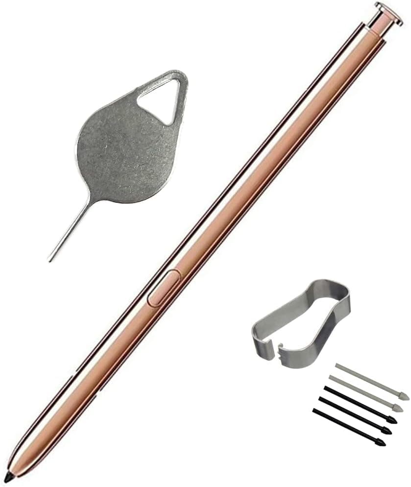 1X (No Bluetooth) Eaglewireless Replacement Touch Stylus S Pen Pencil + 5 Replacement Tips and Sim Tray Ejector Pin for Samsung Galaxy Note 20 | Galaxy Note 20 Ultra 5G-Black (Bronze)