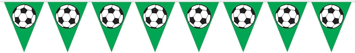 Soccer Ball Pennant Banner Party Accessory (1 count) (1/Pkg)