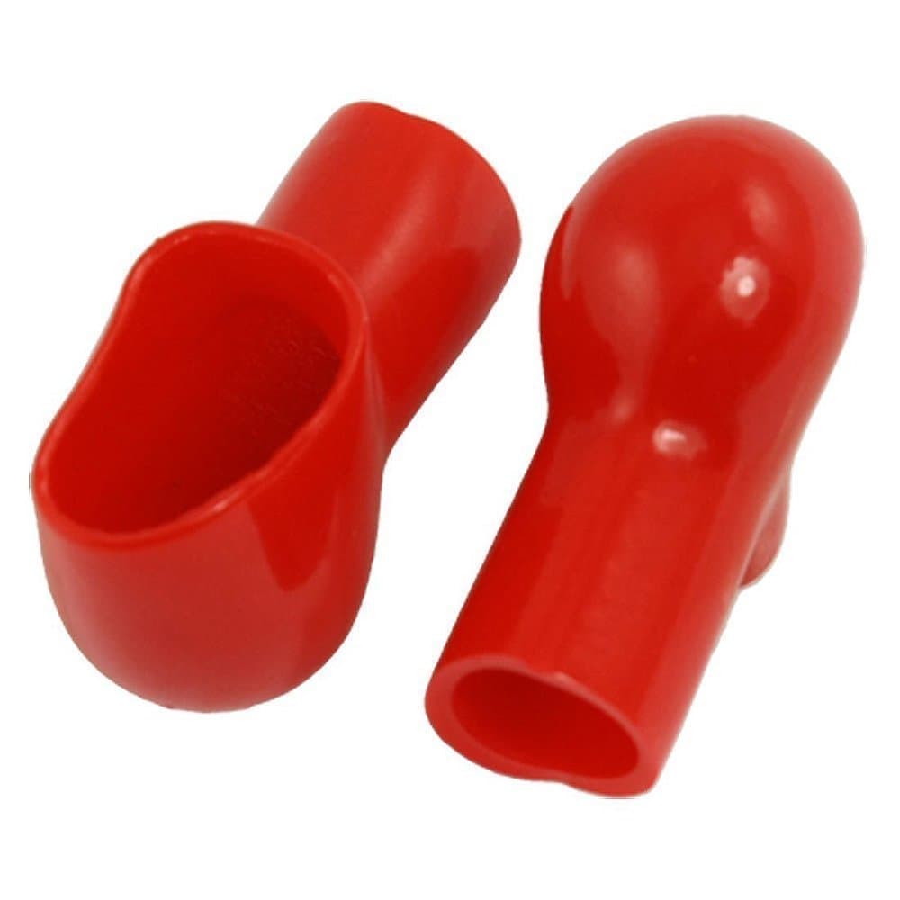 uxcell Smoking Pipe Style Battery Terminal Insulating Covers Boots Red 10 Pcs