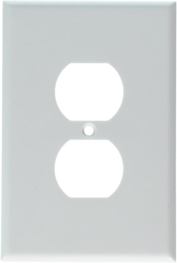 Leviton 88103 White 001-88103-W Single Gang Duplex Receptacle Wallplate, 5 Count
