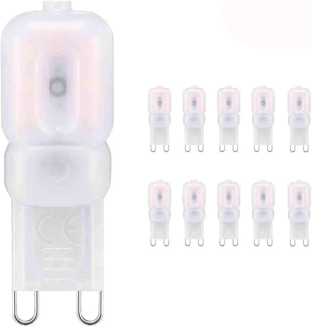 G9 LED Light 10 Pack,G9 Base 3 Watts Warm White 110V Dimmable G9 Frosted Lens Light Lamps, Equivalent to 25W Halogen
