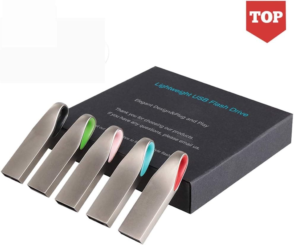 Flash Drive 64GB USB 5Pack, ARETOP Premium USB 2.0 Pendrive Mental Memory Sticks for Computers Flash Drive 5PCS Memory 64GB Thumb Drive Data Storage Jump Drive Bulk Mix Colors