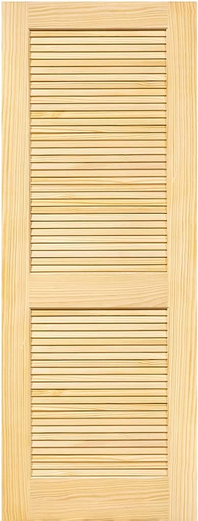 Traditional Louver Louver Solid Pine Unfinished Interior Door Slab (30x80)