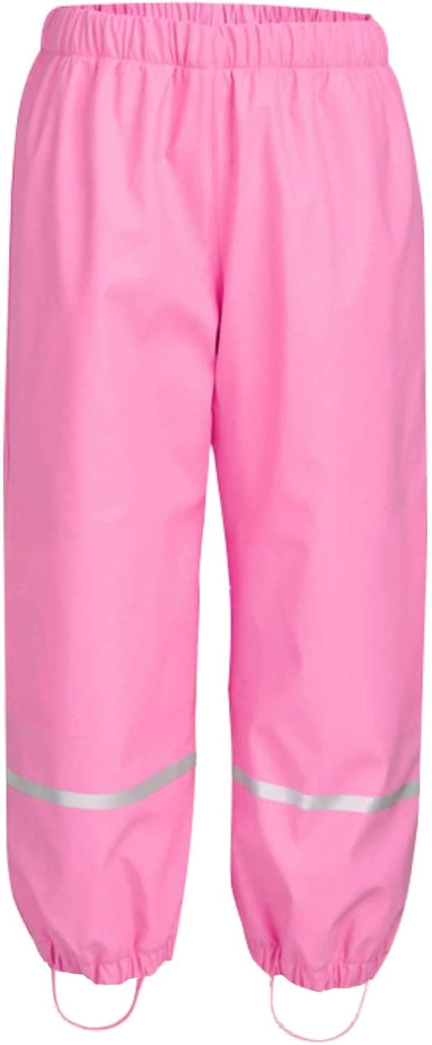 Deslify Boys Girls Waterproof Rain Pants Fleece Lined Outdoor Rainwear