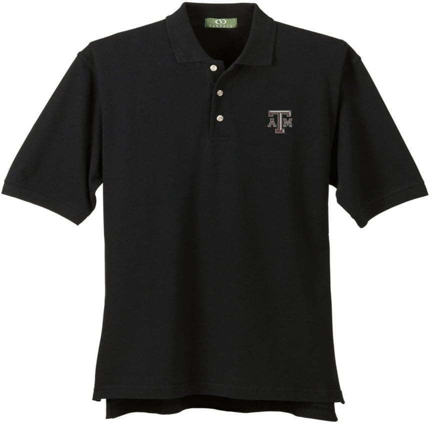 Elite Fan Shop Texas A&M Aggies Cotton Polo Shirt Black