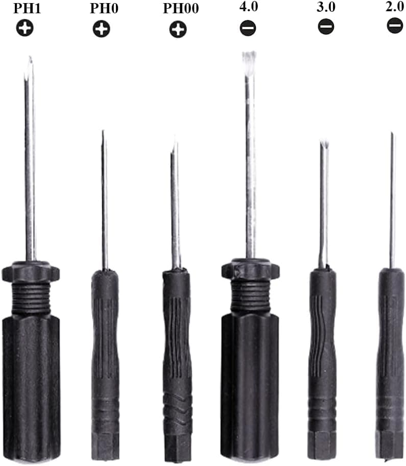 Yagizaai Upgraded Small Screwdriver Set, Phillips and Flathead (2.0, 3.0, 4.0 Size) with Non-Skid Handle,Repair Tool Kit for Electronics, Eyeglass, Toys