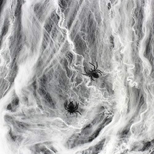 Dondor Spider Web Decoration, Stretchy and Spooky Web Material - 16 Foot Stretch, Covers 200 Square Feet (1 Pack - White)