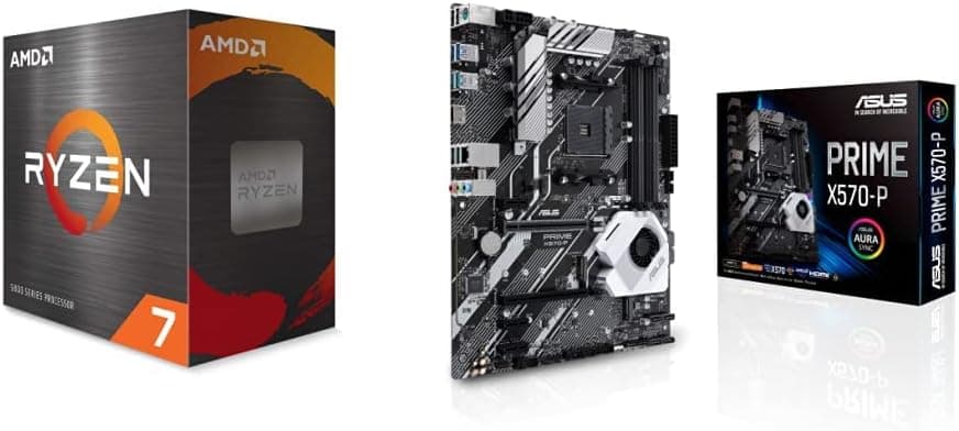 AMD Ryzen 7 5800X 8-core, 16-Thread Unlocked Desktop Processor & ASUS Prime X570-P Ryzen 3 AM4 ATX Gaming Motherboard