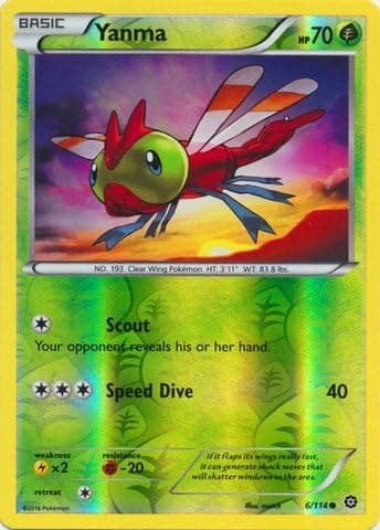Pokemon - Yanma (6/114) - XY Steam Siege - Reverse Holo