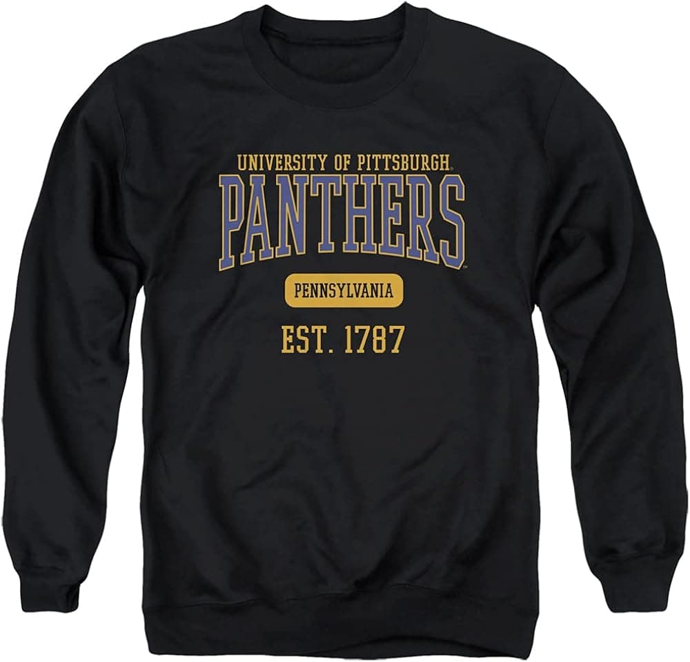 University of Pittsburgh Official Est. Date Unisex Adult Crewneck Sweatshirt ,Black, Medium