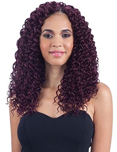*4-Pack/6-Pack* BEACH CURL 12" - FREETRESS SYNTHETIC BRAID CROCHET BULK HAIR [1 Jet Black; 4 Pack]