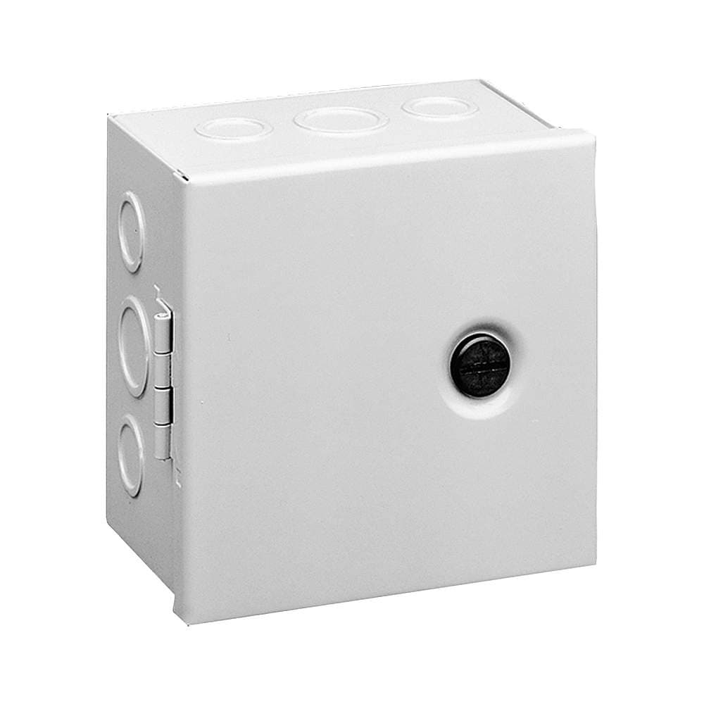Hoffman AHE12X12X4 Pull Box, Hinged Cover, Steel, 12" x 12" x 4", Gray