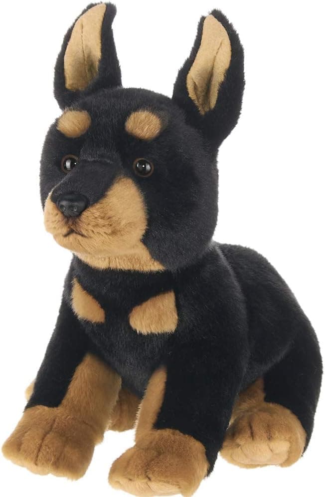 Bearington Thor Plush Doberman Stuffed Animal Puppy Dog, 13 Inch